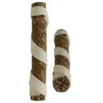SMC-SP002 Spirap (19mm), beef liver extra & tapioca, rawhide wrapped Crunchy stick met lever en met extra runderhuid 12,5 cm