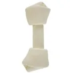 SR001 Rawhide Bone Natural runderhuid kauwbot Geknoopt naturel
