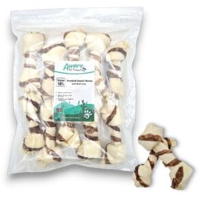 Runderhuid bot met long | 10 stuks voordeelbundel | 16,5 cm |