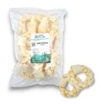 Runderhuid donut handgevlochten | 10 stuks voordeelbundel | Large 14 cm |