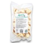 Runderhuid kauwbot met uier omwikkeld