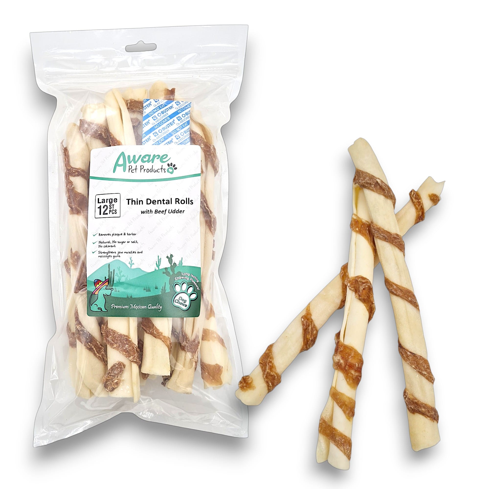 AW12BD170-Thin-Dental-Rolls-with-Beef-Udder-L-FNL Runderhuid rol met runderuier handgemaakt en omwikkeld