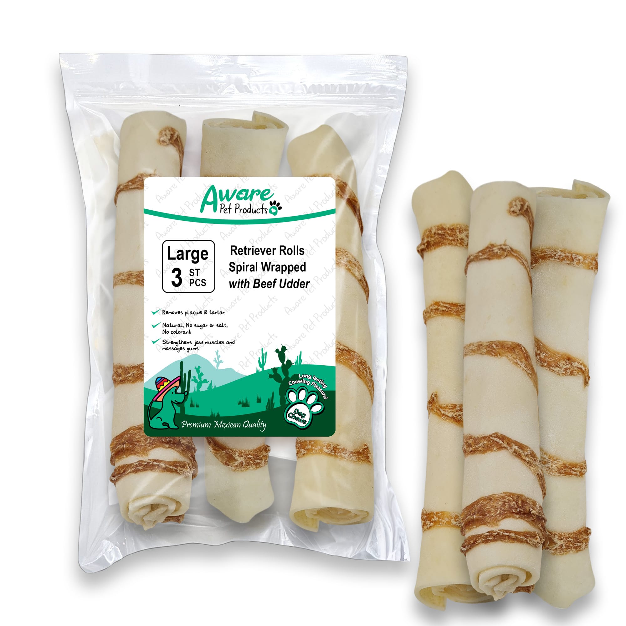SS03AW083_Retriever Rolls Spiral Wrapped with Beef Udder_4260770468103=front SS03AW083 Retriever Rolls Spiral Wrapped with Beef Udder 4260770468103front