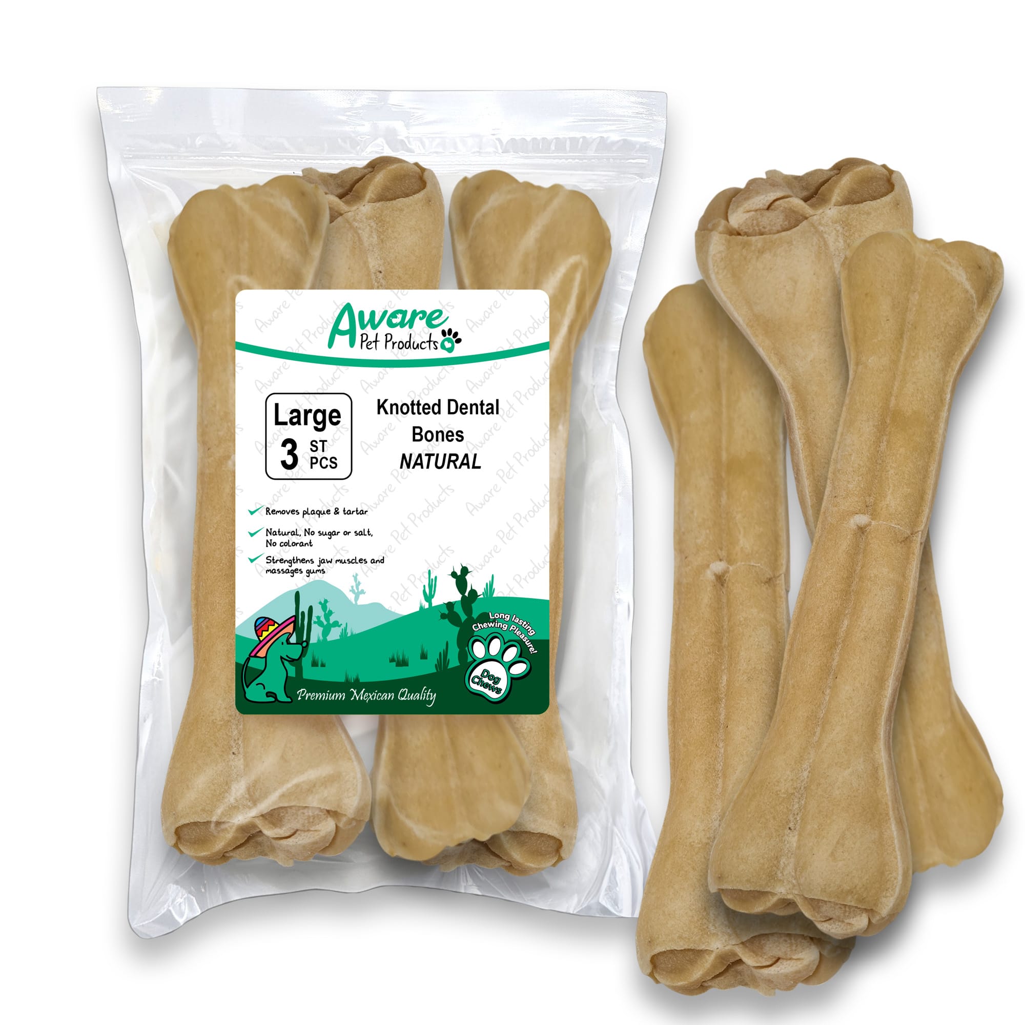 SS03AW183_Knotted Dental Bones NATURAL_4260770468196=front SS03AW183 Knotted Dental Bones NATURAL 4260770468196front