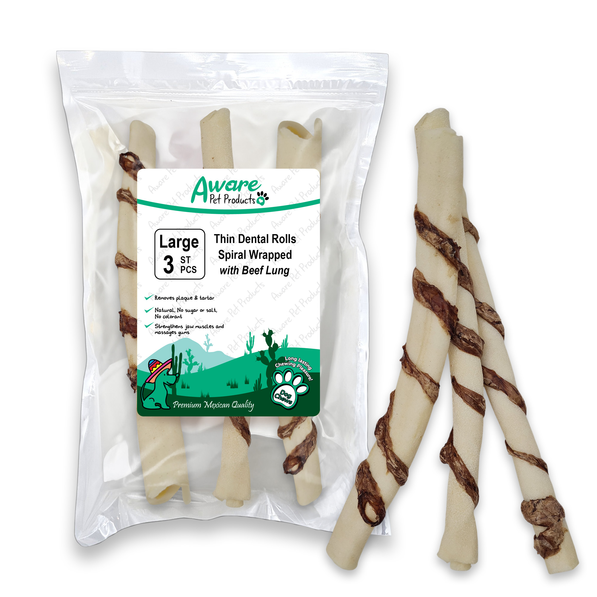 SS03AW168_Thin Dental Rolls Spiral Wrapped with Beef Lung_4260770467359=front SS03AW168 Thin Dental Rolls Spiral Wrapped with Beef Lung 4260770467359front