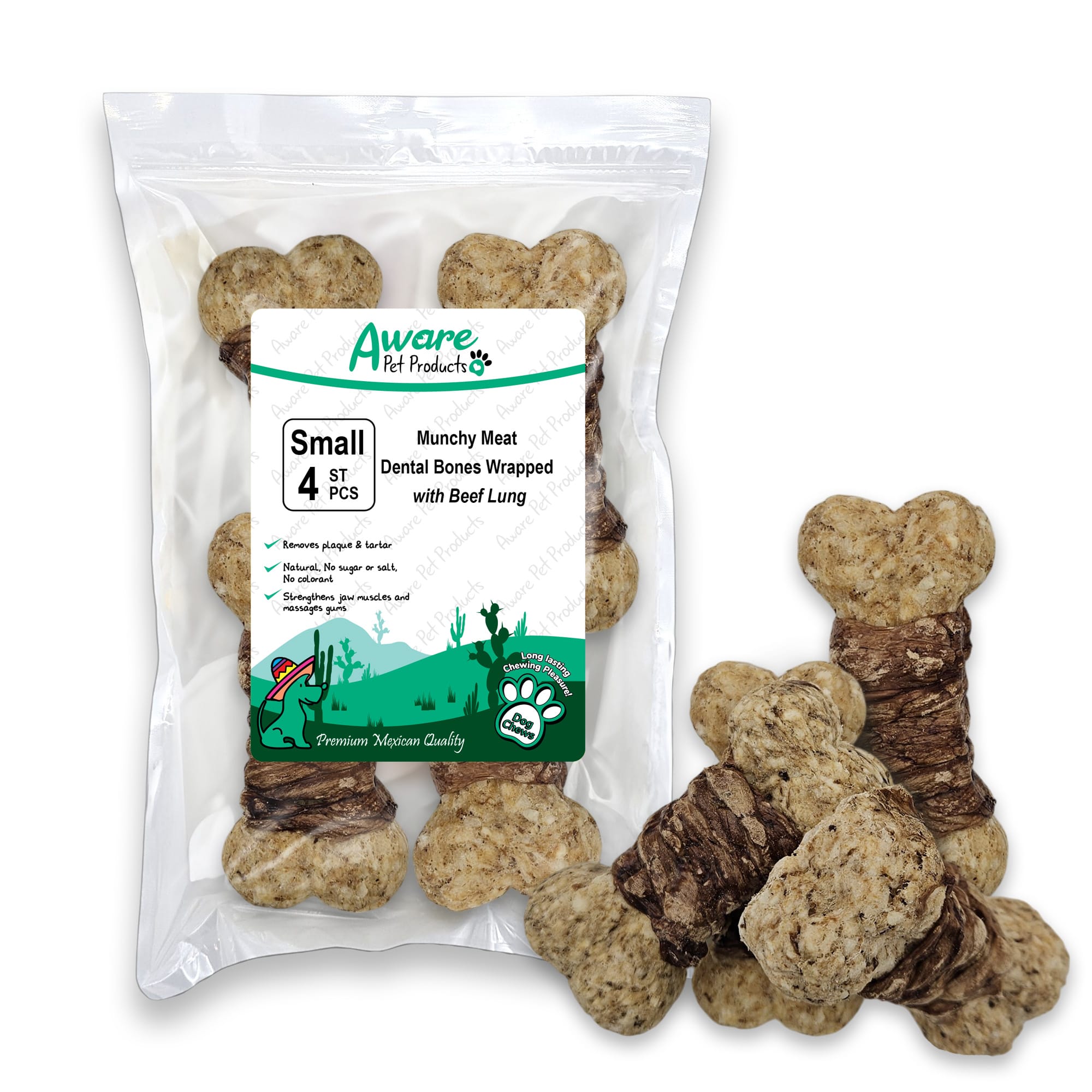 SS04AW204_Munchy Meat Dental Bones Wrapped with Beef Lung_4260770467694=front SS04AW204 Munchy Meat Dental Bones Wrapped with Beef Lung 4260770467694front