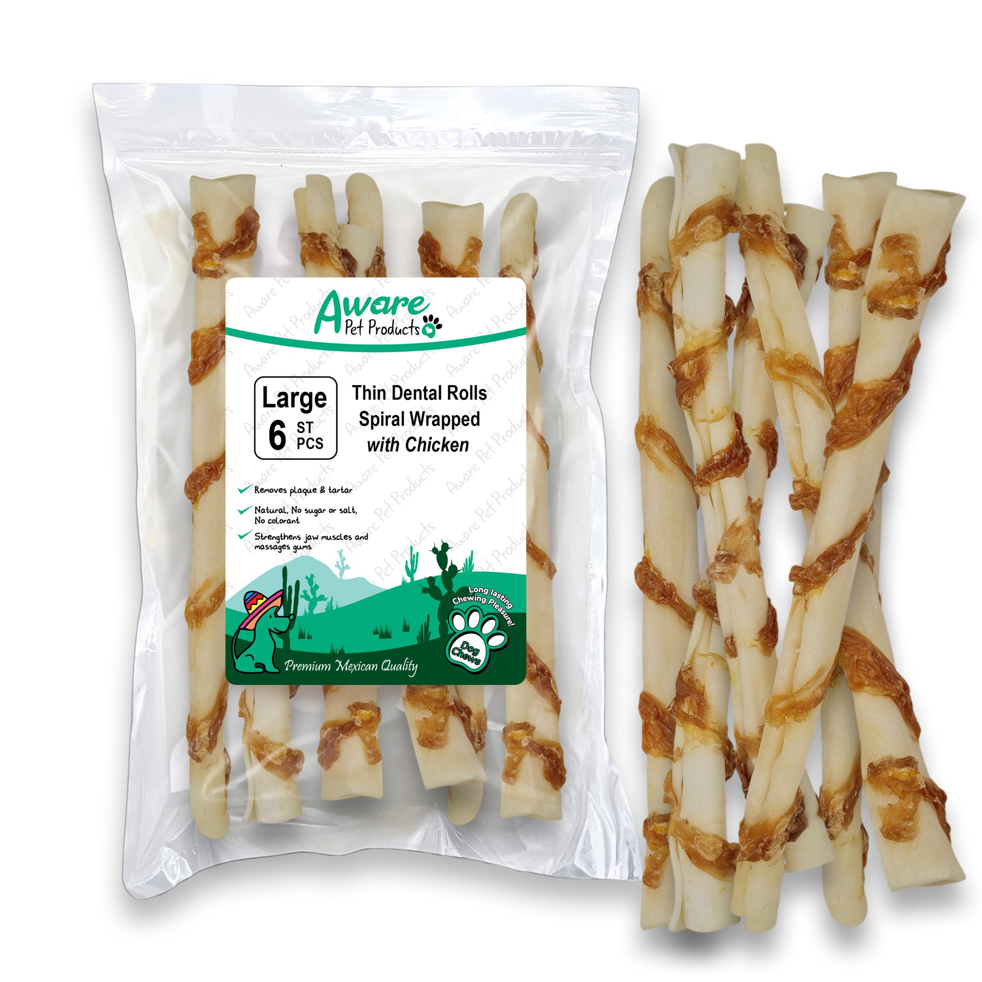 SS06AW171_Thin Dental Rolls Spiral Wrapped with Chicken_4260770468165=front SS06AW171 Thin Dental Rolls Spiral Wrapped with Chicken 4260770468165front