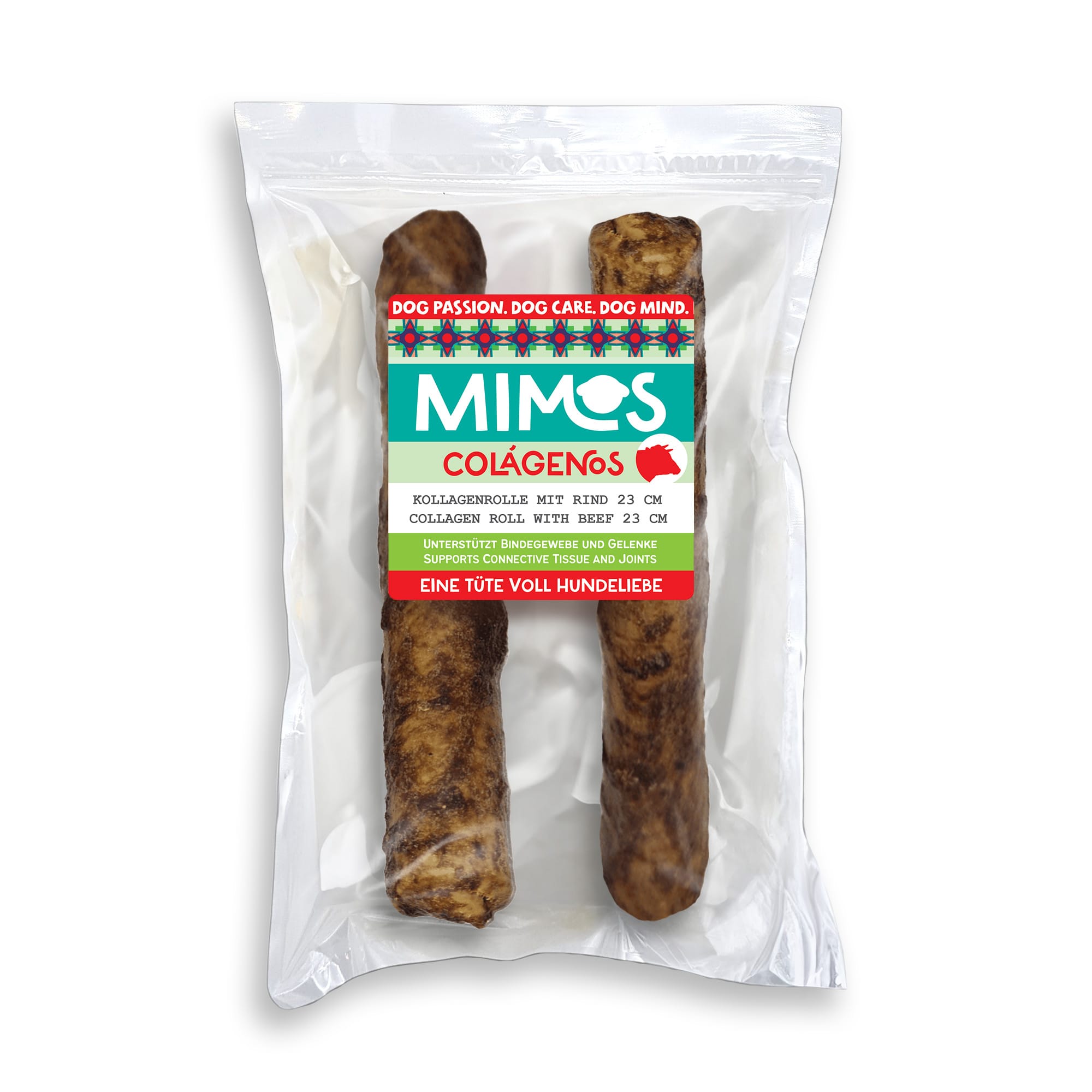 Verder verkrijgbaar bij Mimos, SavannaDog en Argoa 8 Mimos collageenrollen rund 23 cm – 2 stuks